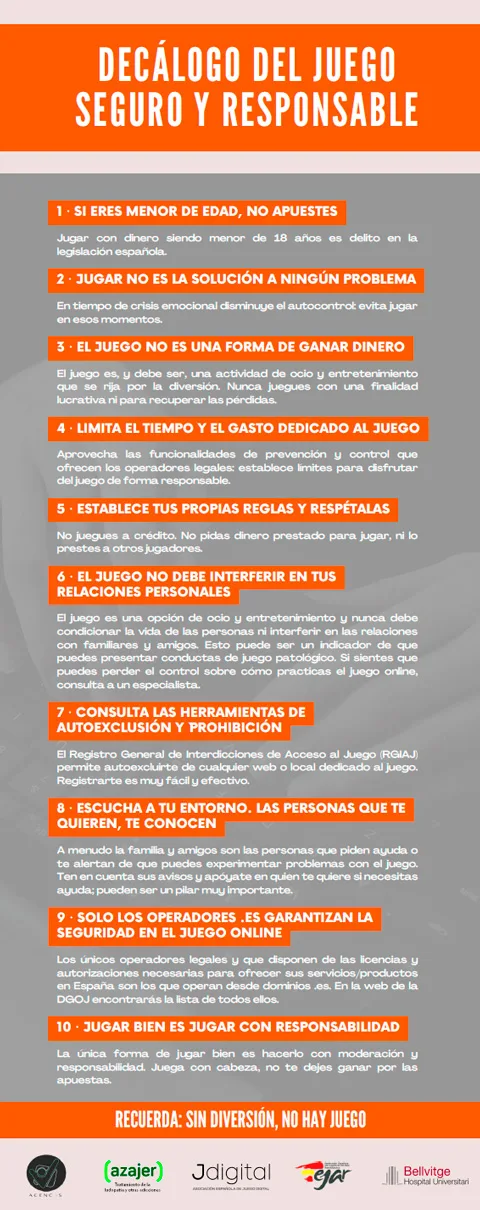 Decálogo del Juego seguro y responsable